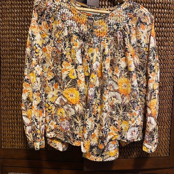We The Free Floral Top With Top Stitch Detailing - Picture 5 of 8